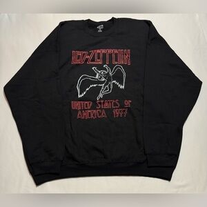 Led Zeppelin Unisex Black Fleece Crewneck Graphic Sweatshirt Size XXXL